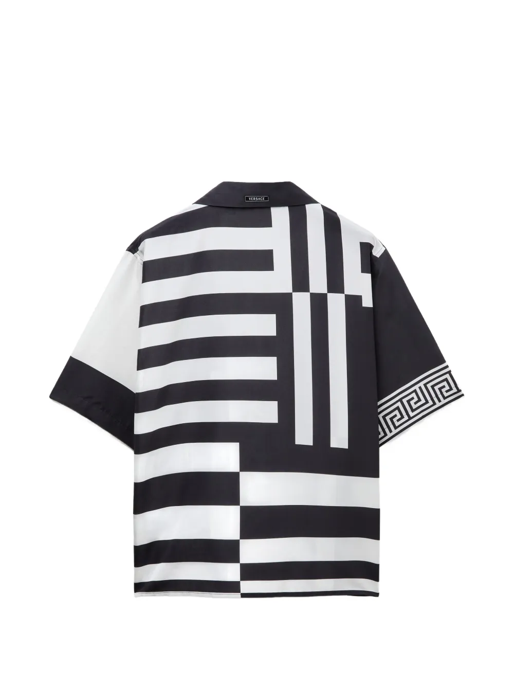 Versace Zijde-katoenen overhemd met print Zwart