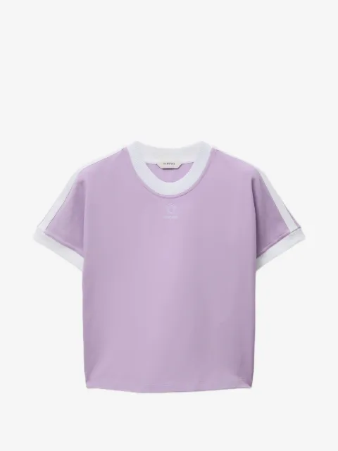 Versace t-shirt slim en jersey de coton stretch avec logo brodé