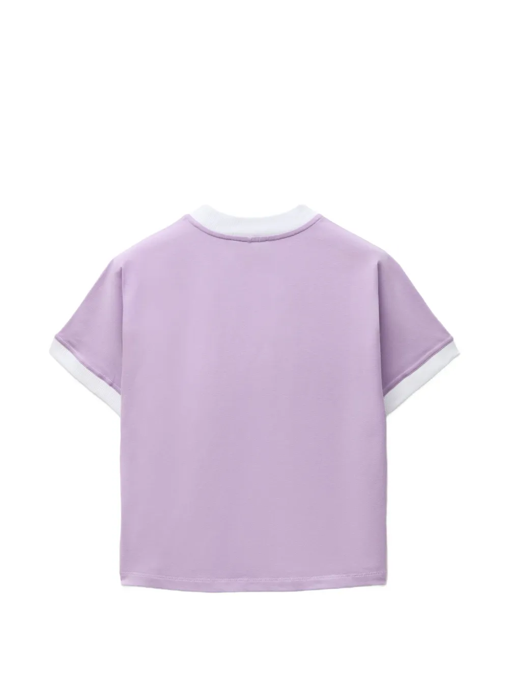 Versace Stretch katoenen-jersey T-shirt met geborduurd logo Paars