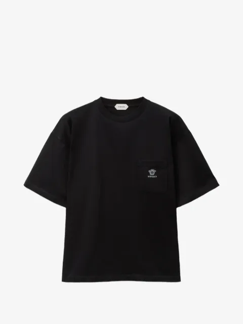 Versace playera de jersey y algodón con logo bordado