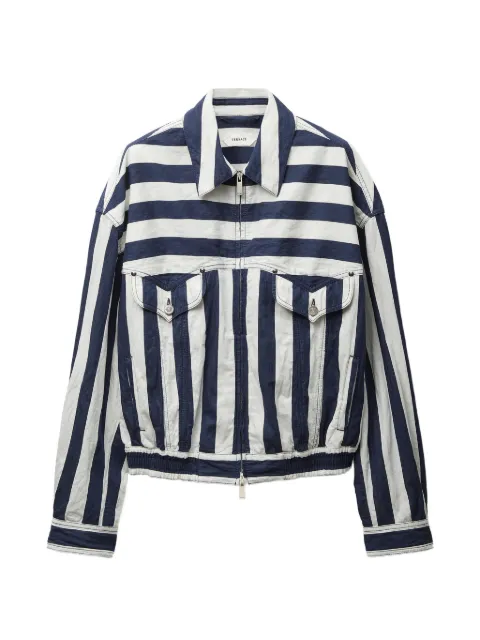 Versace striped cotton denim blouson