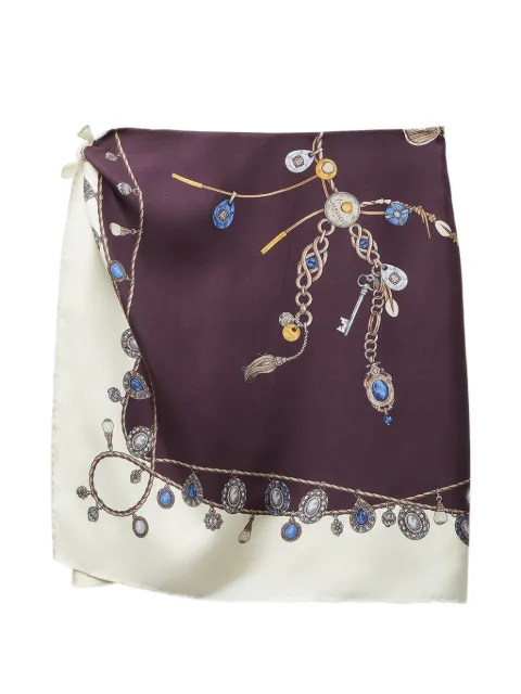 Versace falda cruzada con estampado gráfico