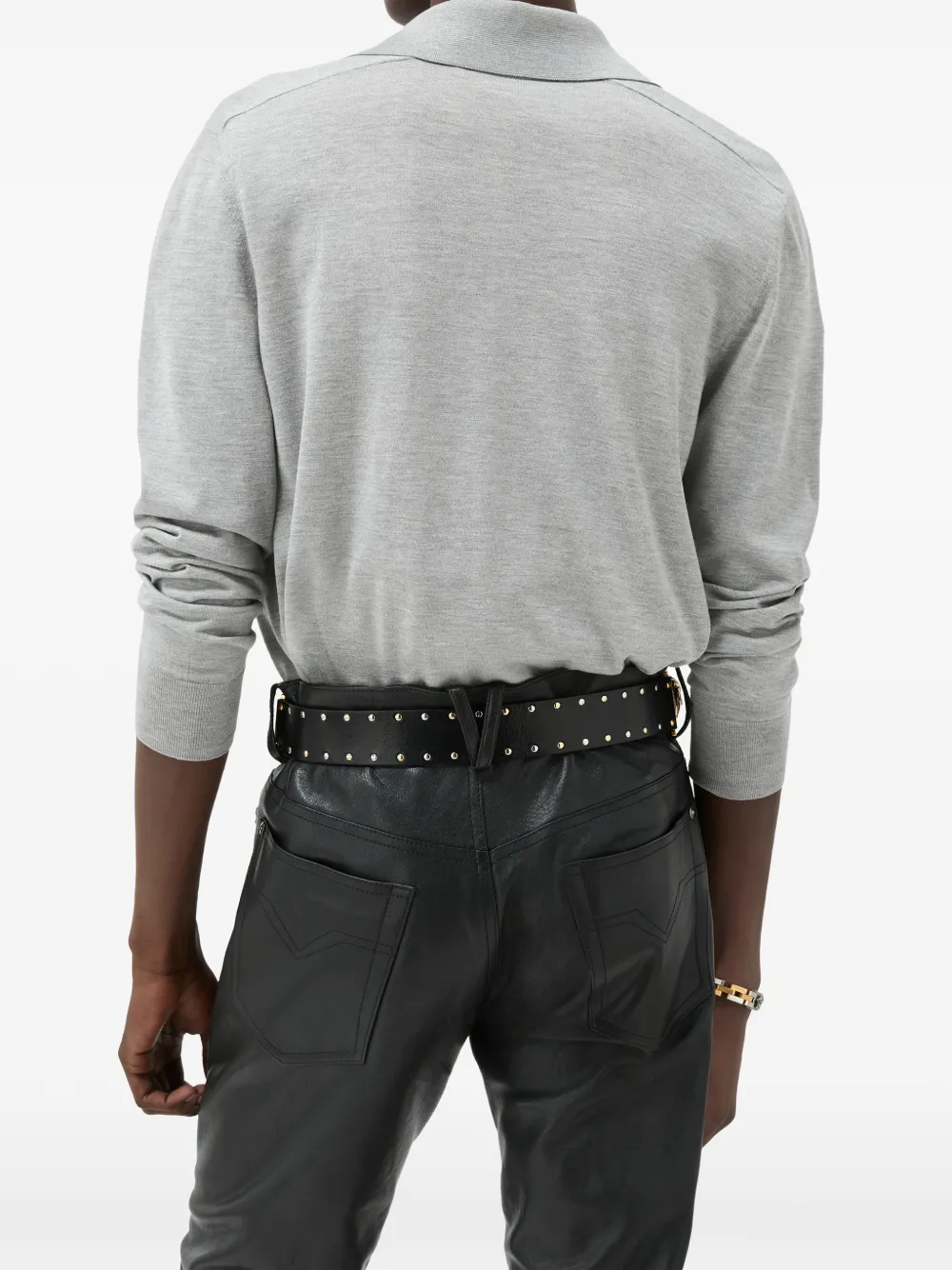 Versace Gebreide polo Grijs