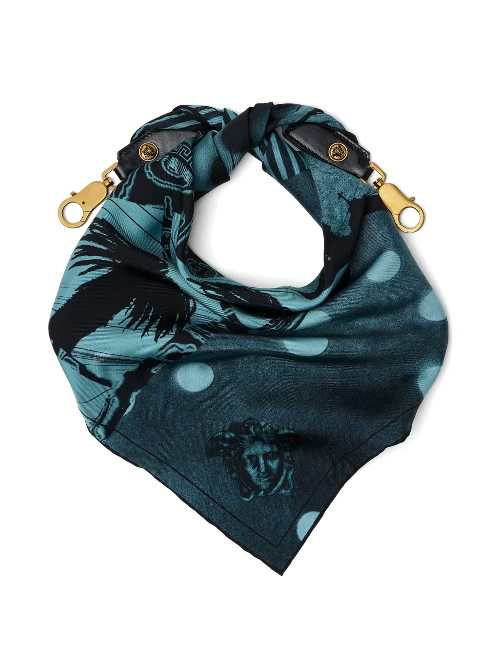 Versace Zijden sjaal-bedel (55 cm) Blauw
