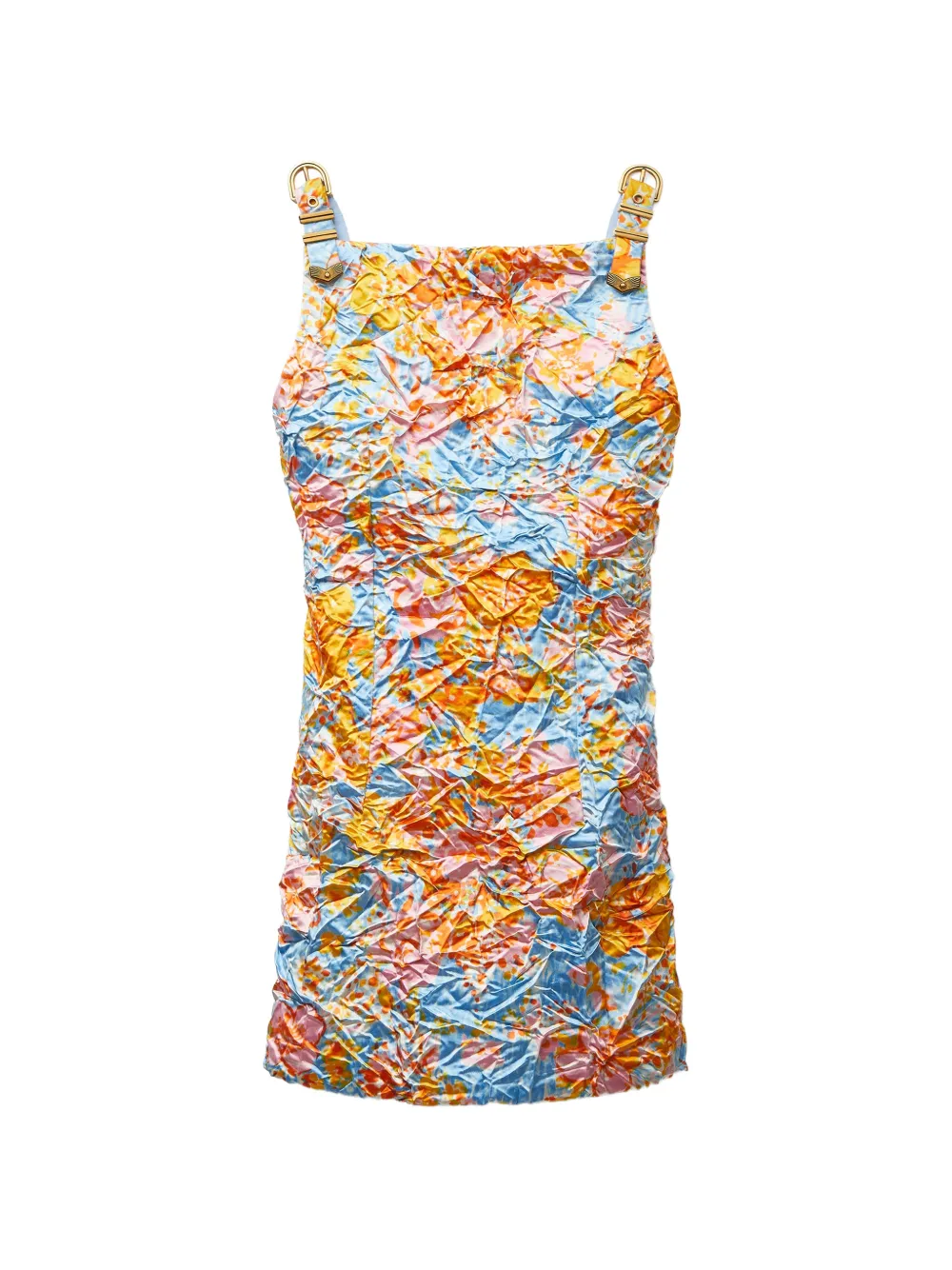 Versace Minikleid aus Seide mit Print - Blau