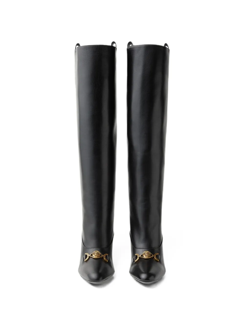 Versace Marisa leather boots 90 mm Zwart