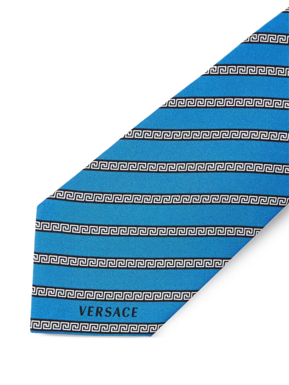 Versace Gestreepte stropdas met Greca-patroon Rood