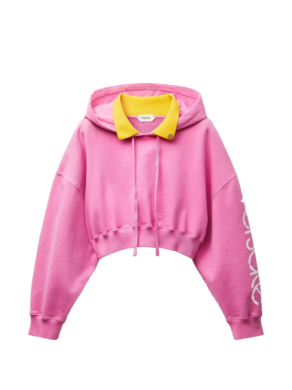 Versace Cropped-Hoodie mit Logo-Print - Rosa