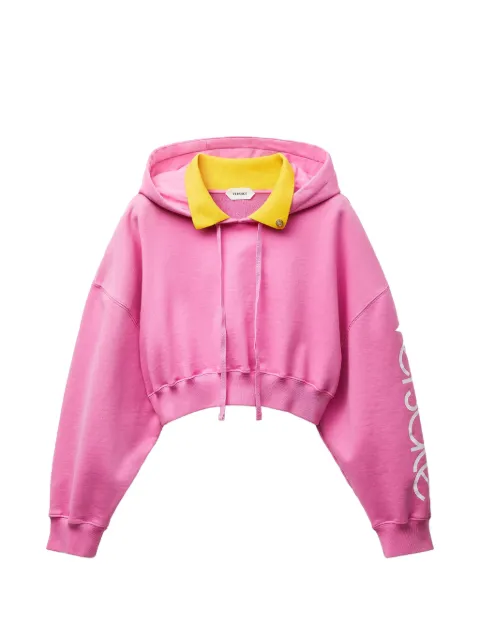 Versace cotton crop hoodie
