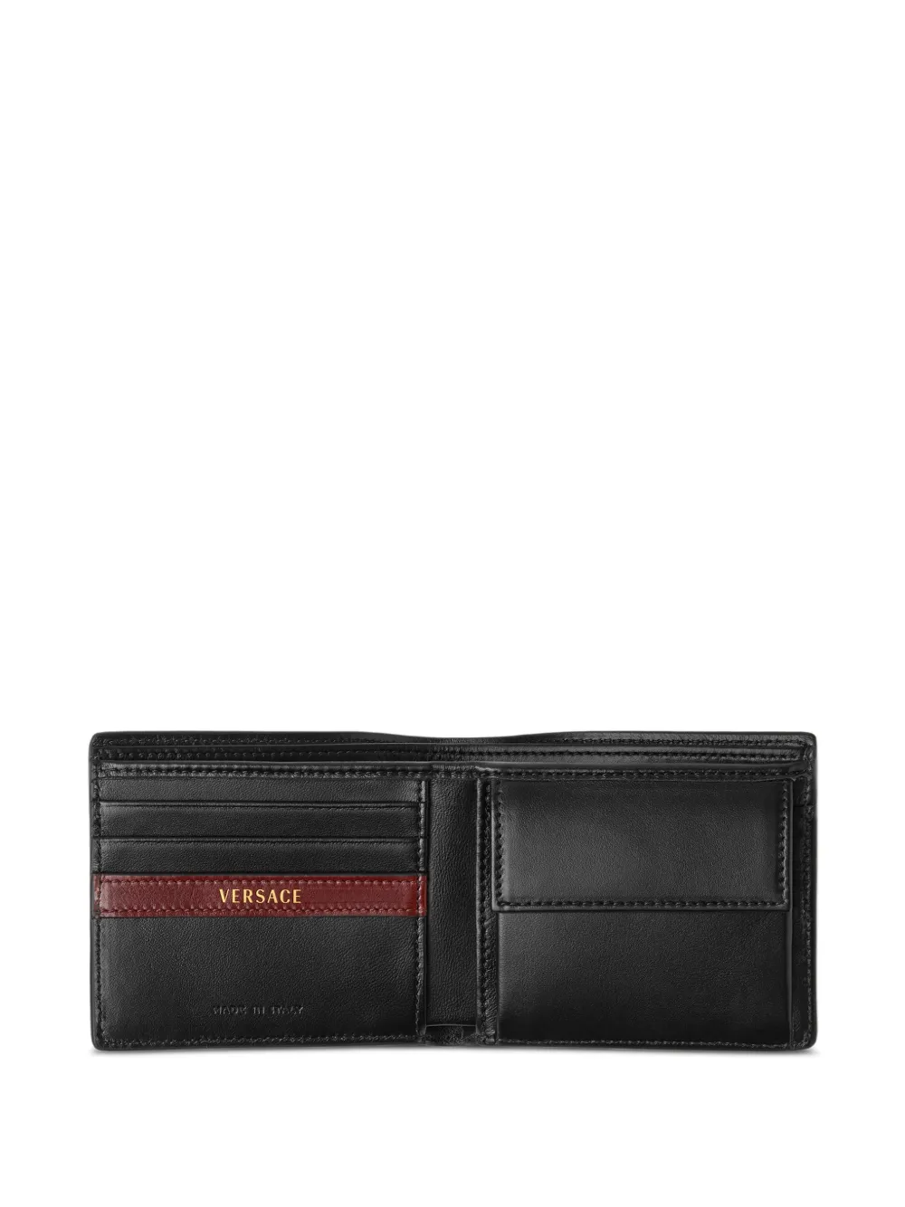 Versace Roomy leren portemonnee Zwart