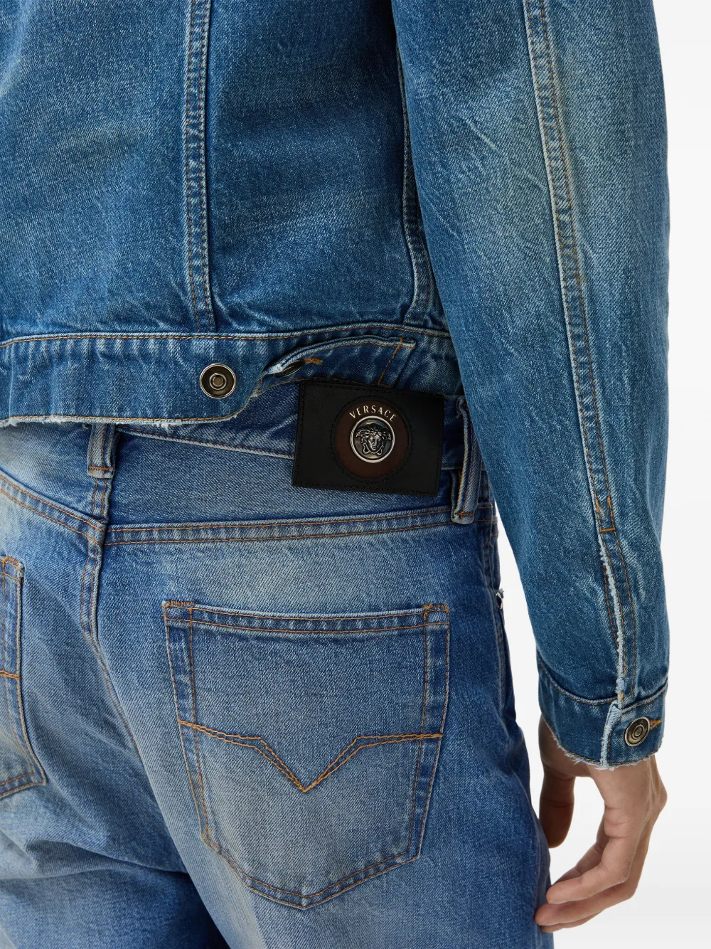 Versace Gerafelde jeans Blauw