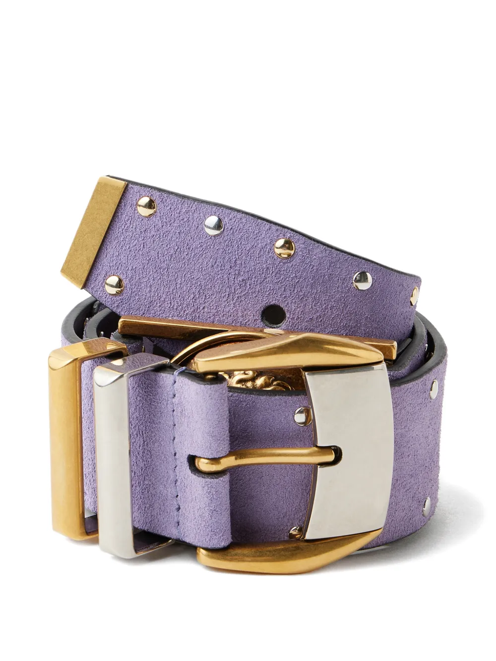 Versace Cintura Crosta con borchie 4cm - Viola
