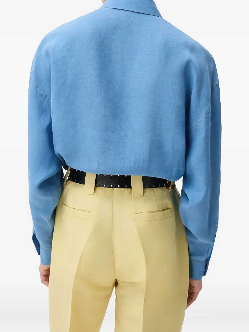 Versace Linnen overhemd Blauw