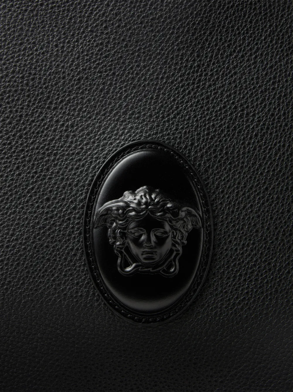 Versace Medusa Biggie leren messengertas Zwart
