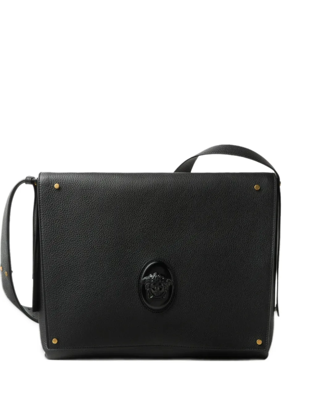 Versace Medusa Biggie leather messenger bag - Nero