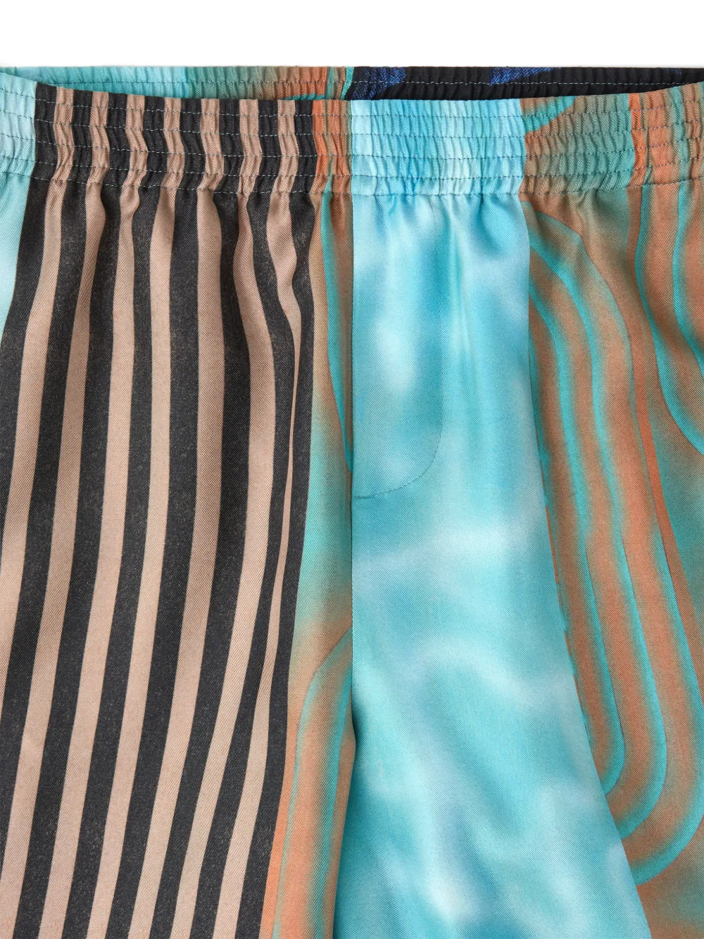 Versace Zijden twill shorts met print Blauw