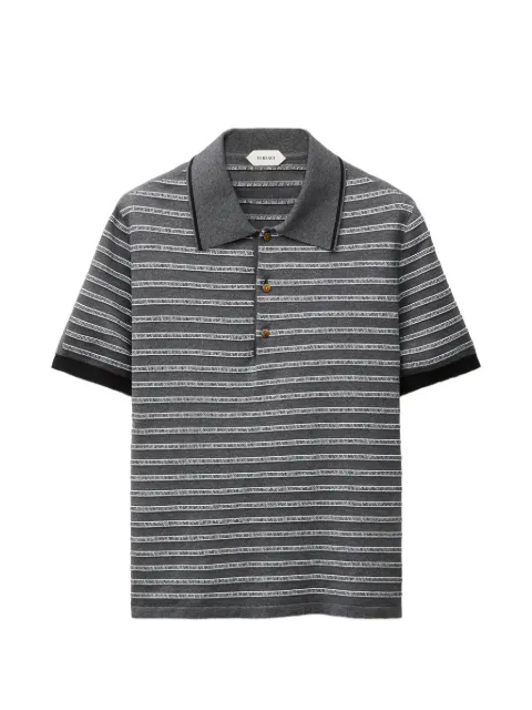 Versace jacquard cotton-blend knit polo