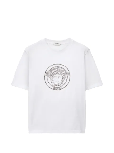 Versace camiseta de jersey de algodón con bordado