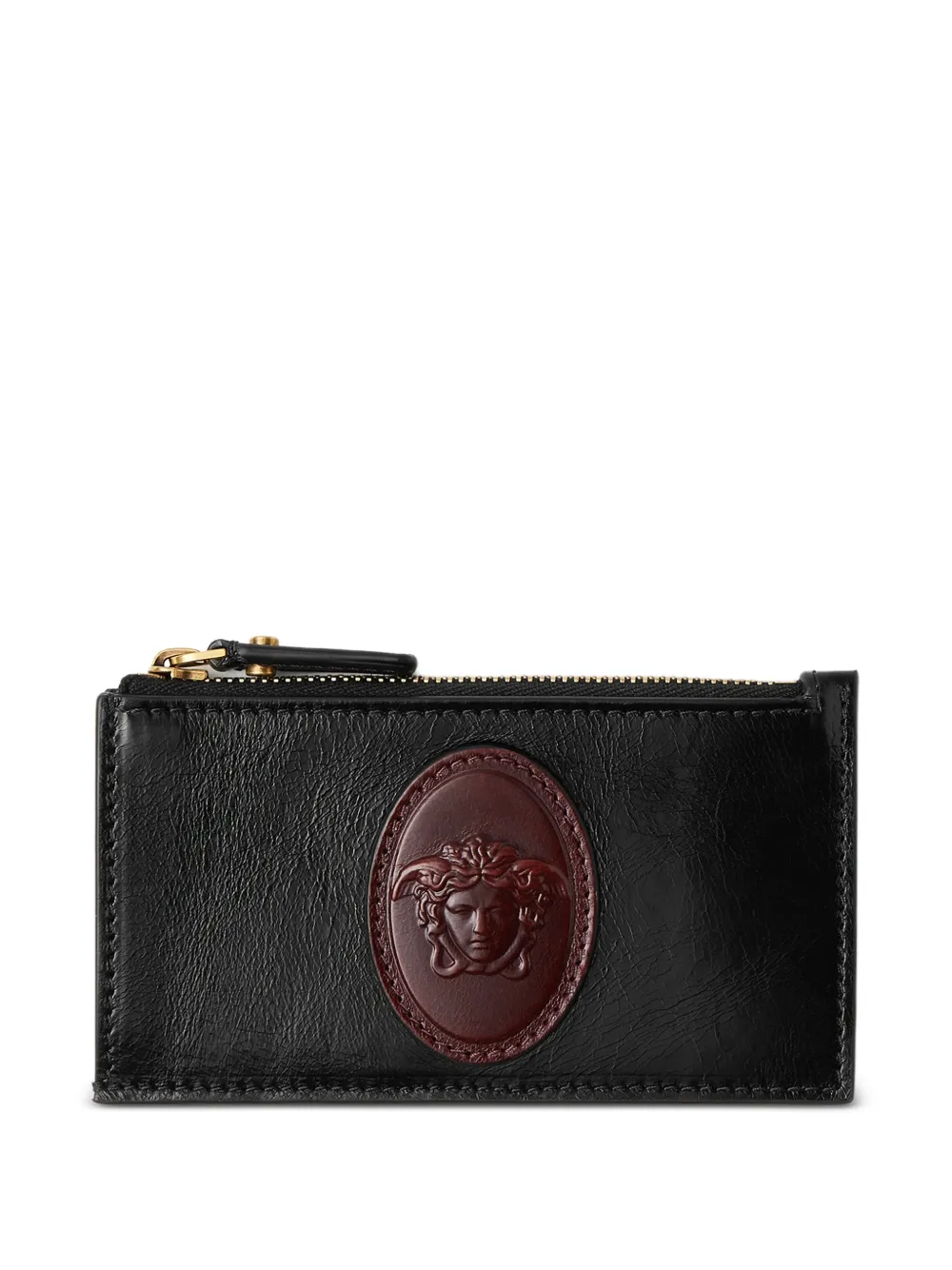 Versace Roomy leather zip card holder | Brown | Image 1