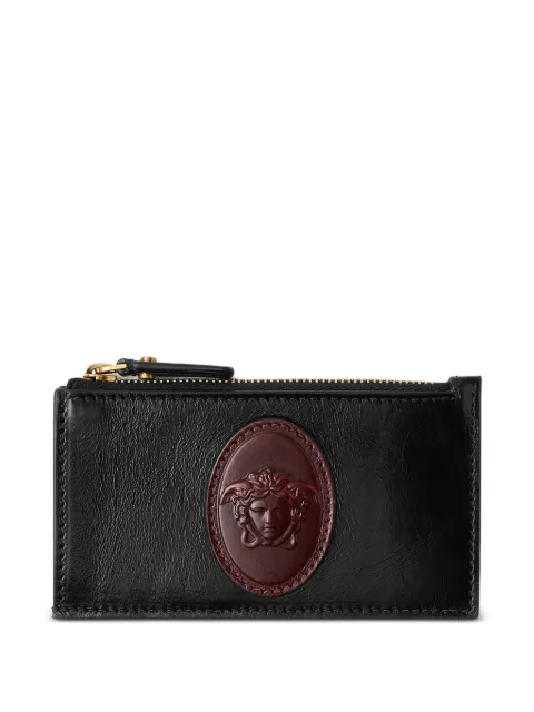 Versace Roomy leather zip card holder