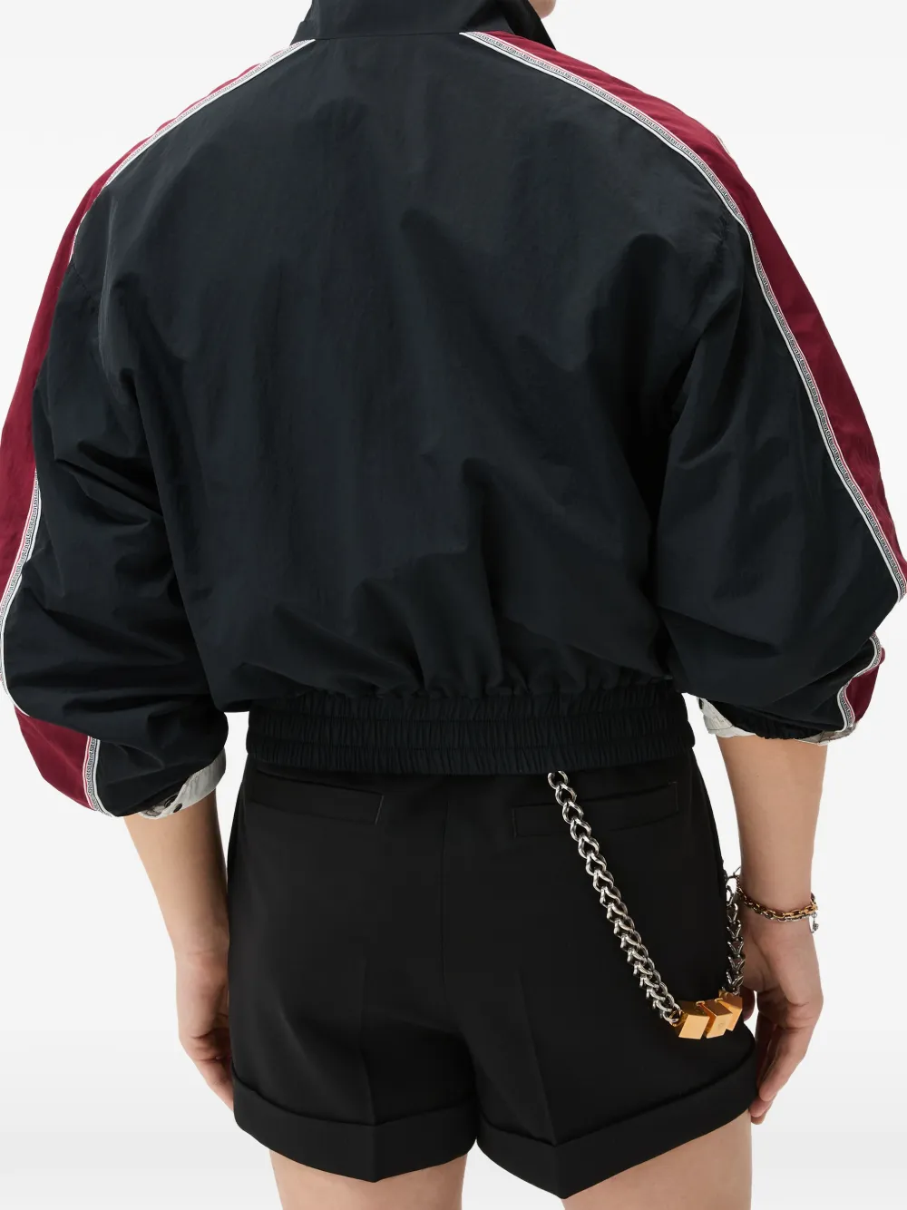 Versace Nylon blouse met geborduurd logo Zwart