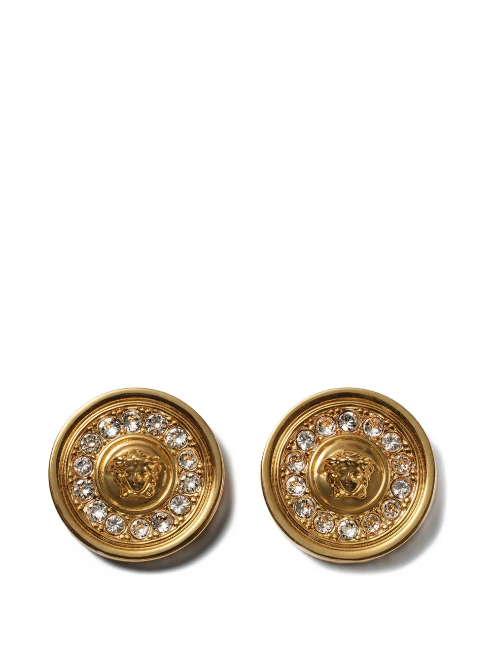 Versace Medusa crystal earrings - Gold