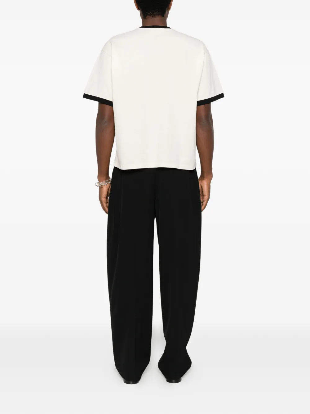 Versace Regular katoenen jersey T-shirt met print Wit