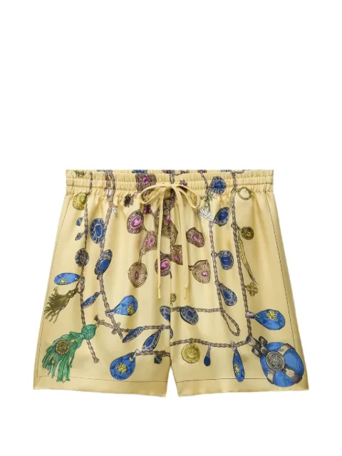 Versace printed silk twill shorts