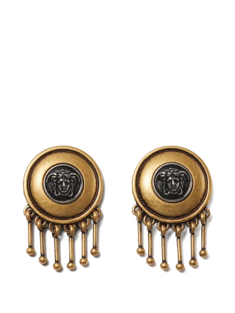Versace Orecchini Medusa con frange - Oro