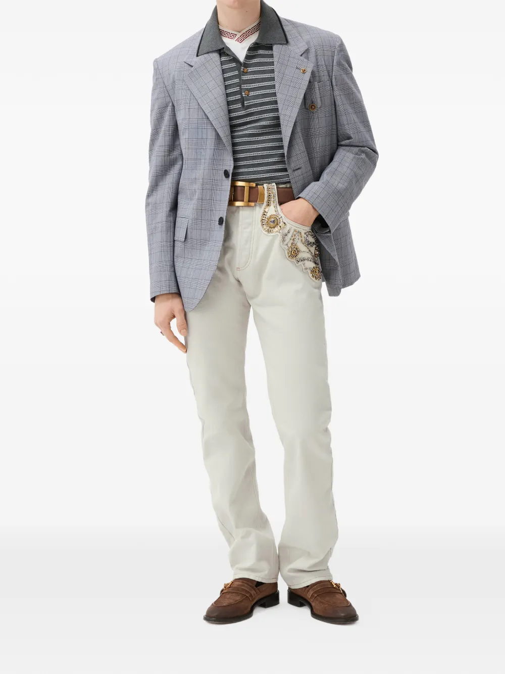 Versace Verfraaide jeans Grijs