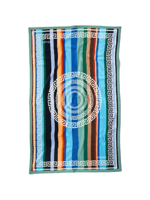 Versace Home toalla de baño de algodón con motivo de rayas en jacquard