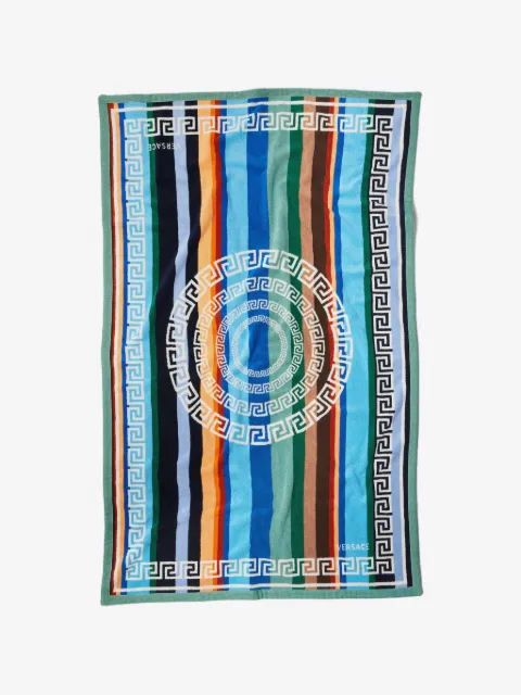 Versace Home striped cotton-terry jacquard bath towel