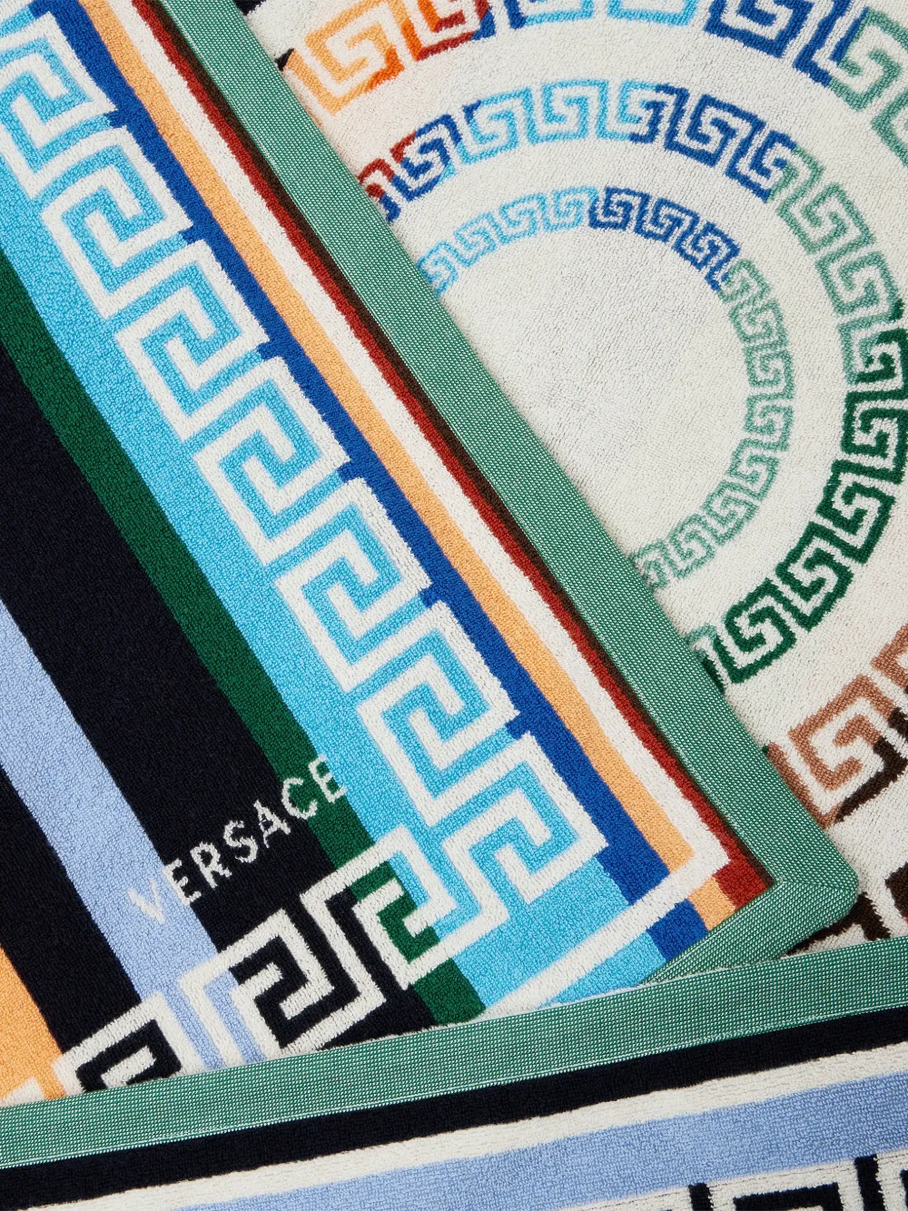  Versace Home Toalla A Rayas - Azul 