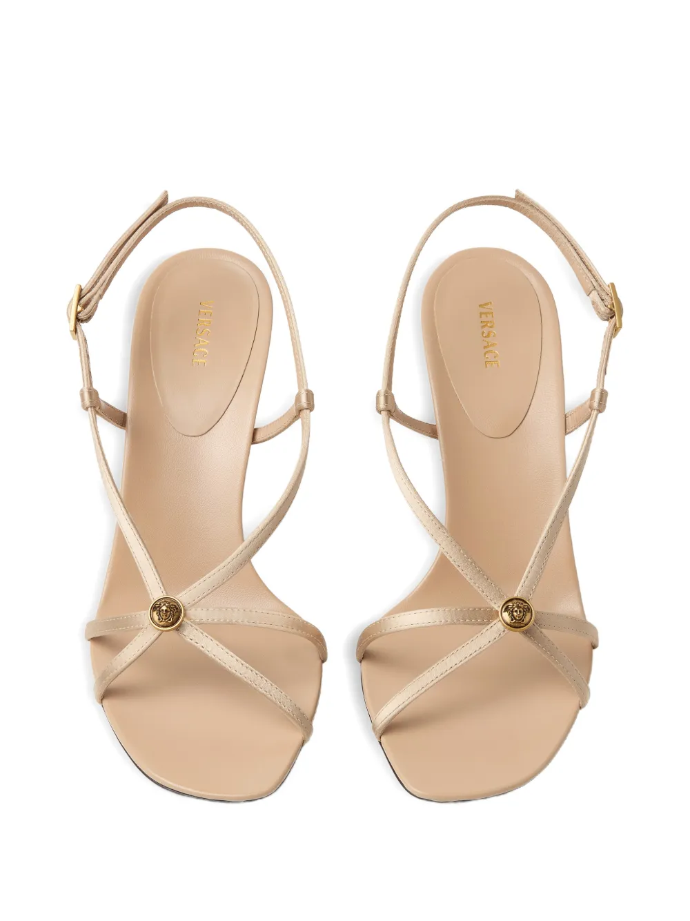 Versace Valentina satijnen sandalen 80 mm Beige