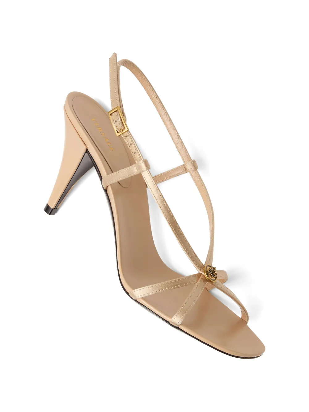 Versace Valentina satijnen sandalen 80 mm Beige