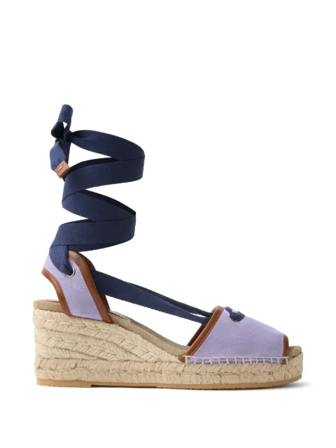 Versace Lola suede wedge sandals 65 mm