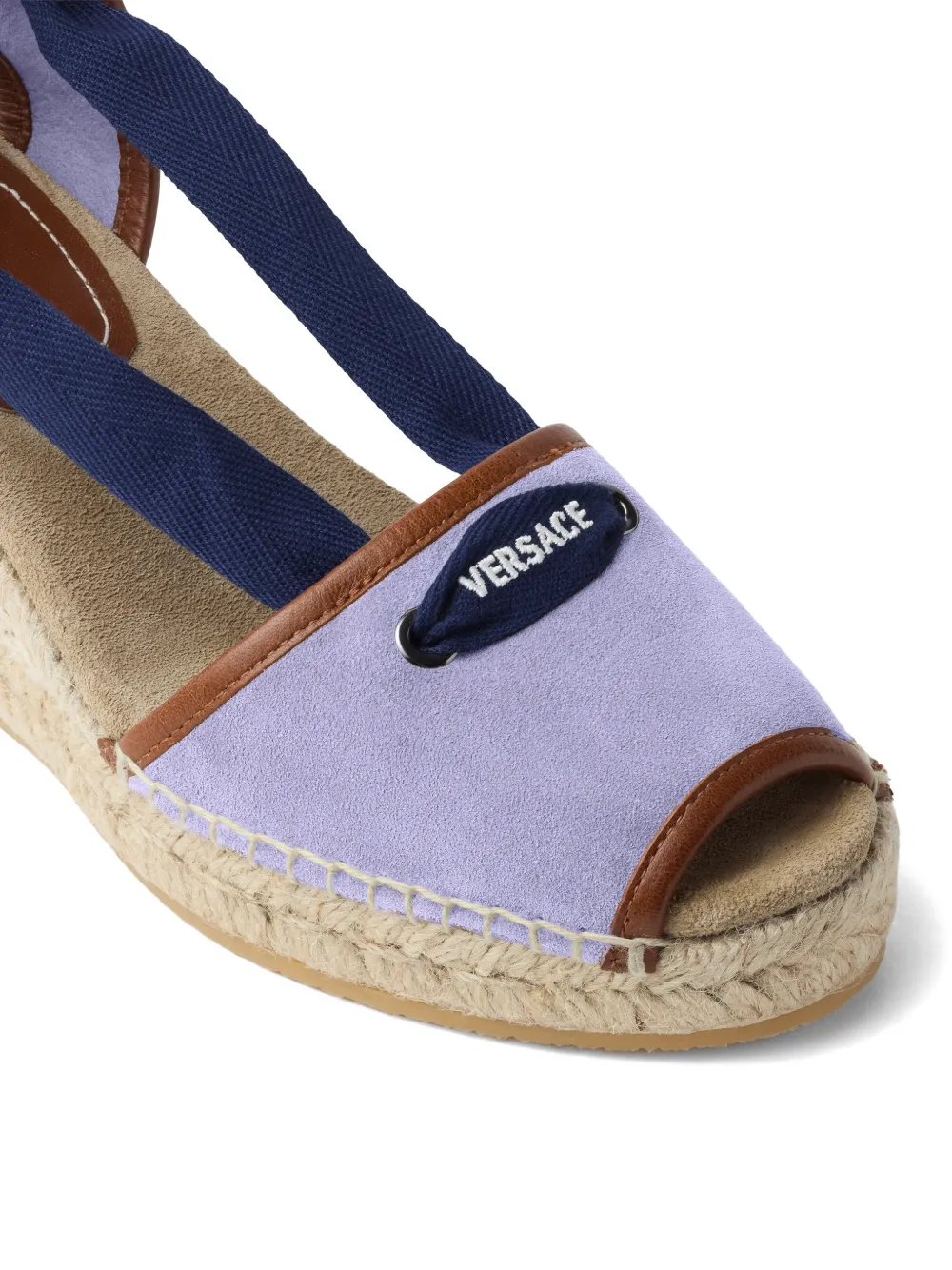 Versace Lola suede wedge sandals 65 mm Paars