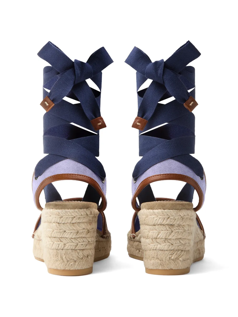 Versace Lola suede wedge sandals 65 mm Paars
