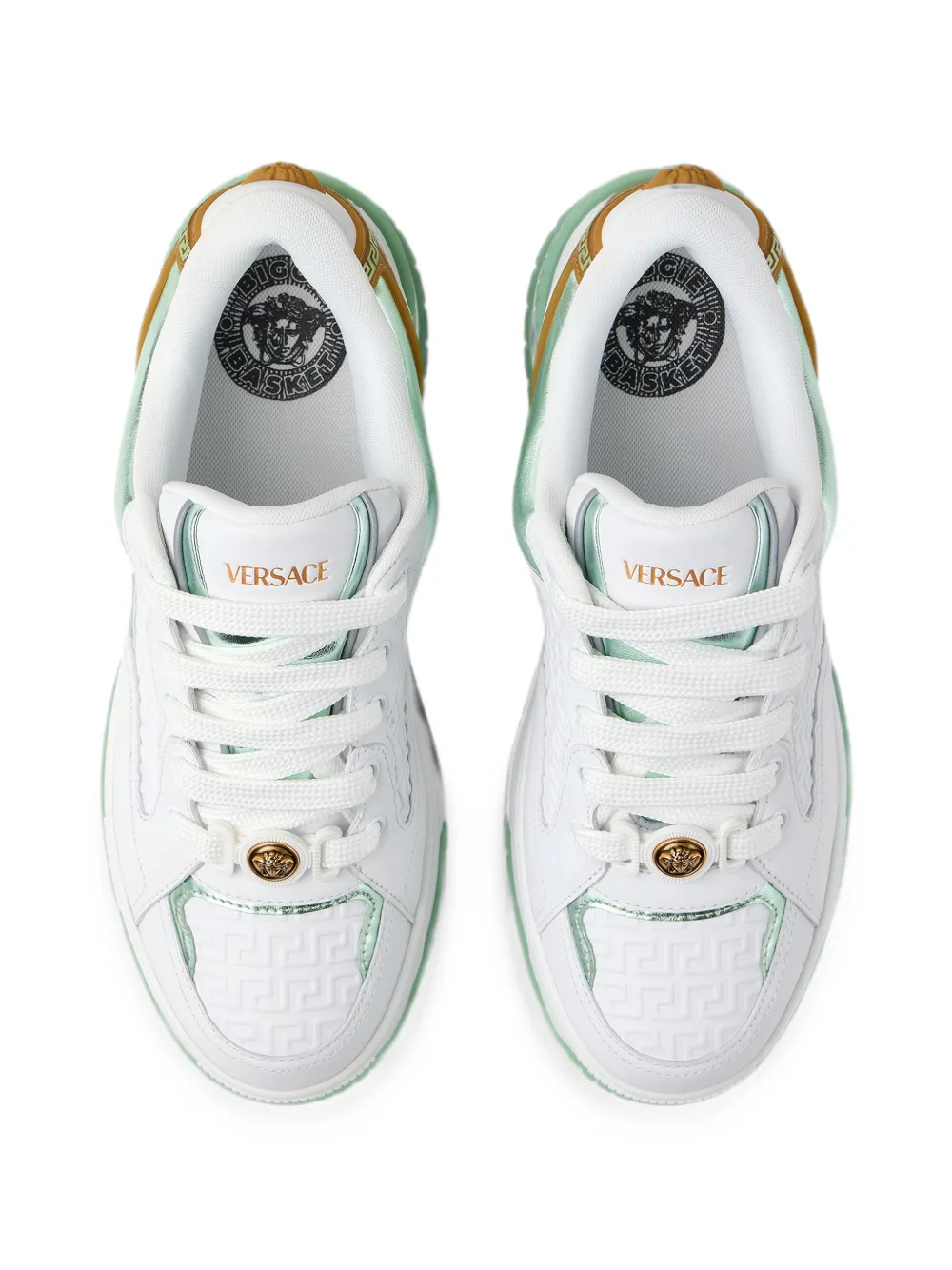 Versace Biggie Basket leren sneakers Wit