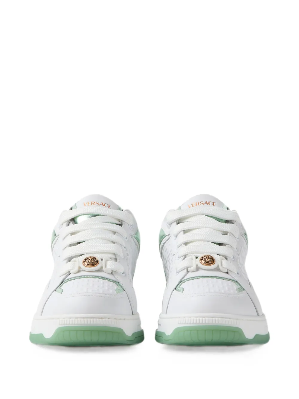 Versace Biggie Basket leren sneakers Wit