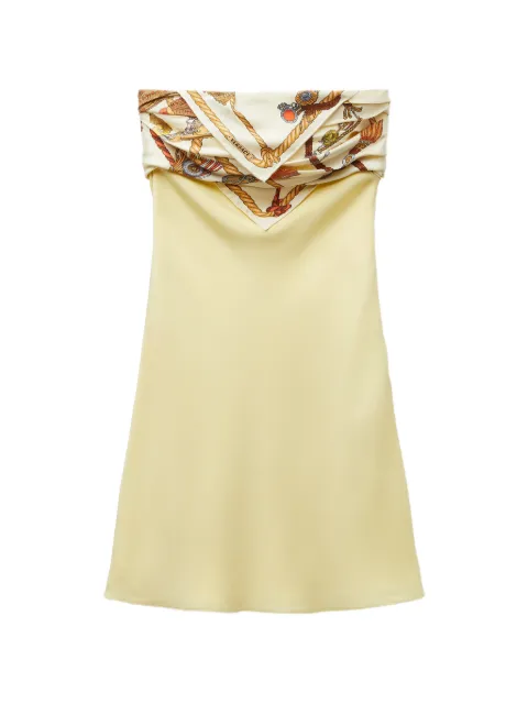 Versace silk-twill scarf-overlay mini dress