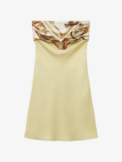 Versace silk crêpe marocaine strapless mini dress