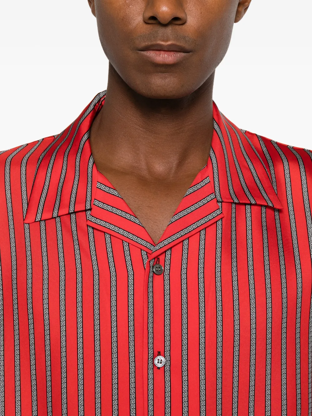 Versace Zijden twill blouse met print Rood