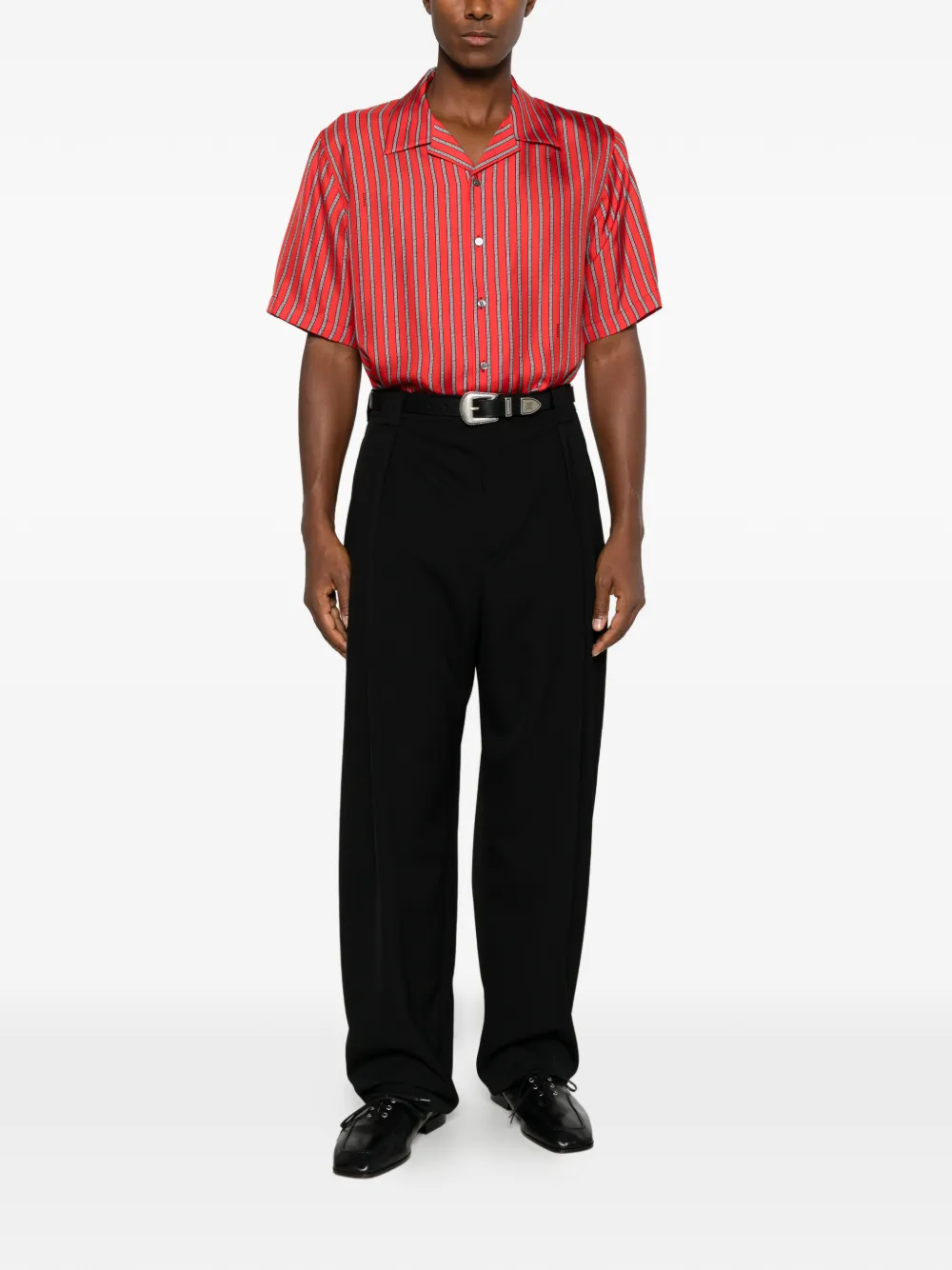 Versace Zijden twill blouse met print Rood