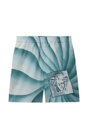 Versace プリント シルクツイルショートパンツ | ブルー | FARFETCH JP