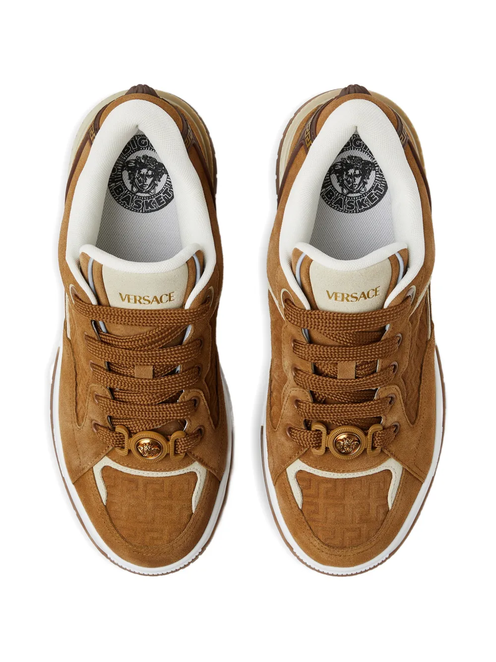 Versace Biggie Basket suède sneakers Bruin