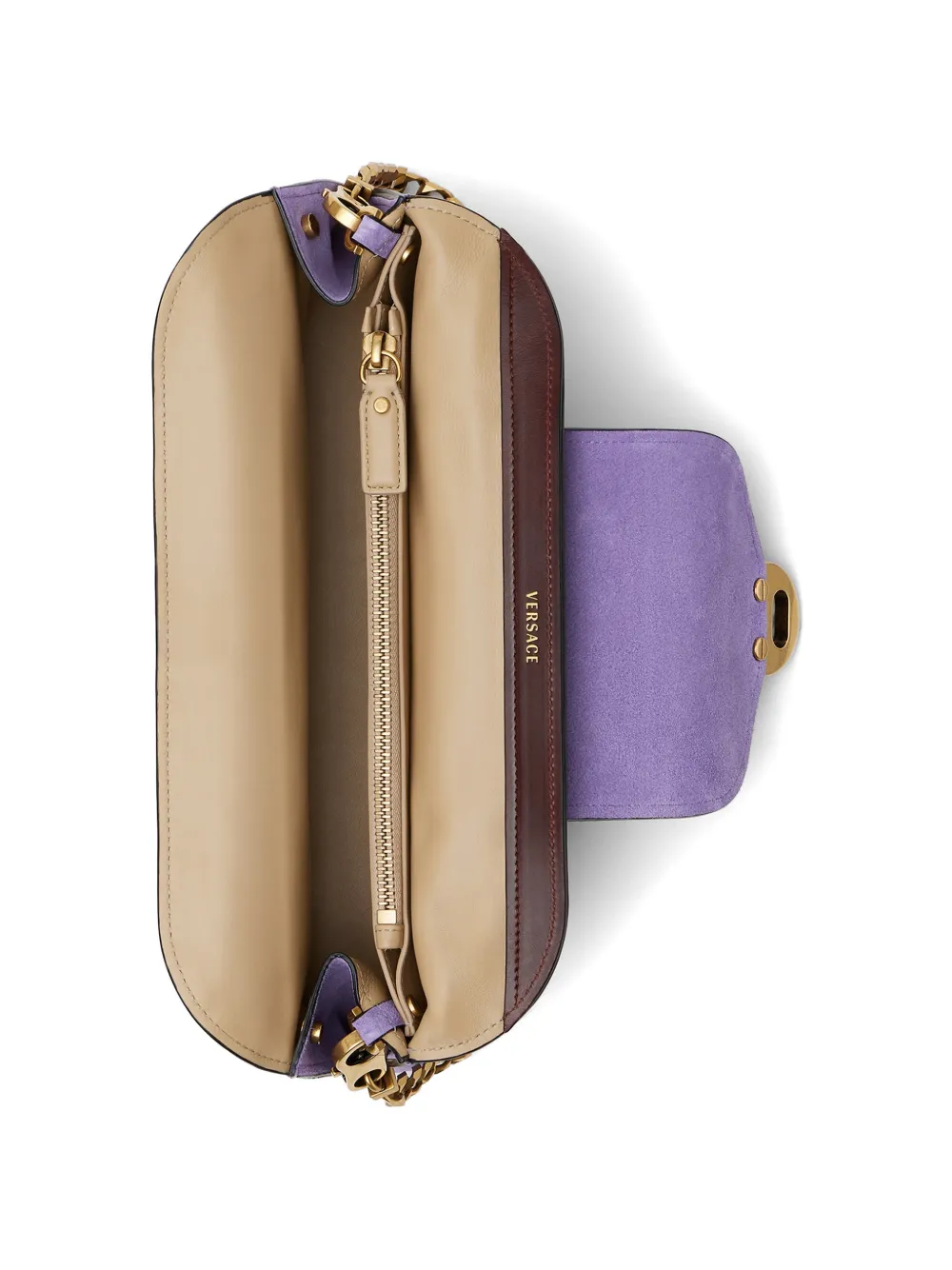 Versace Medusa '95 suède clutch Paars