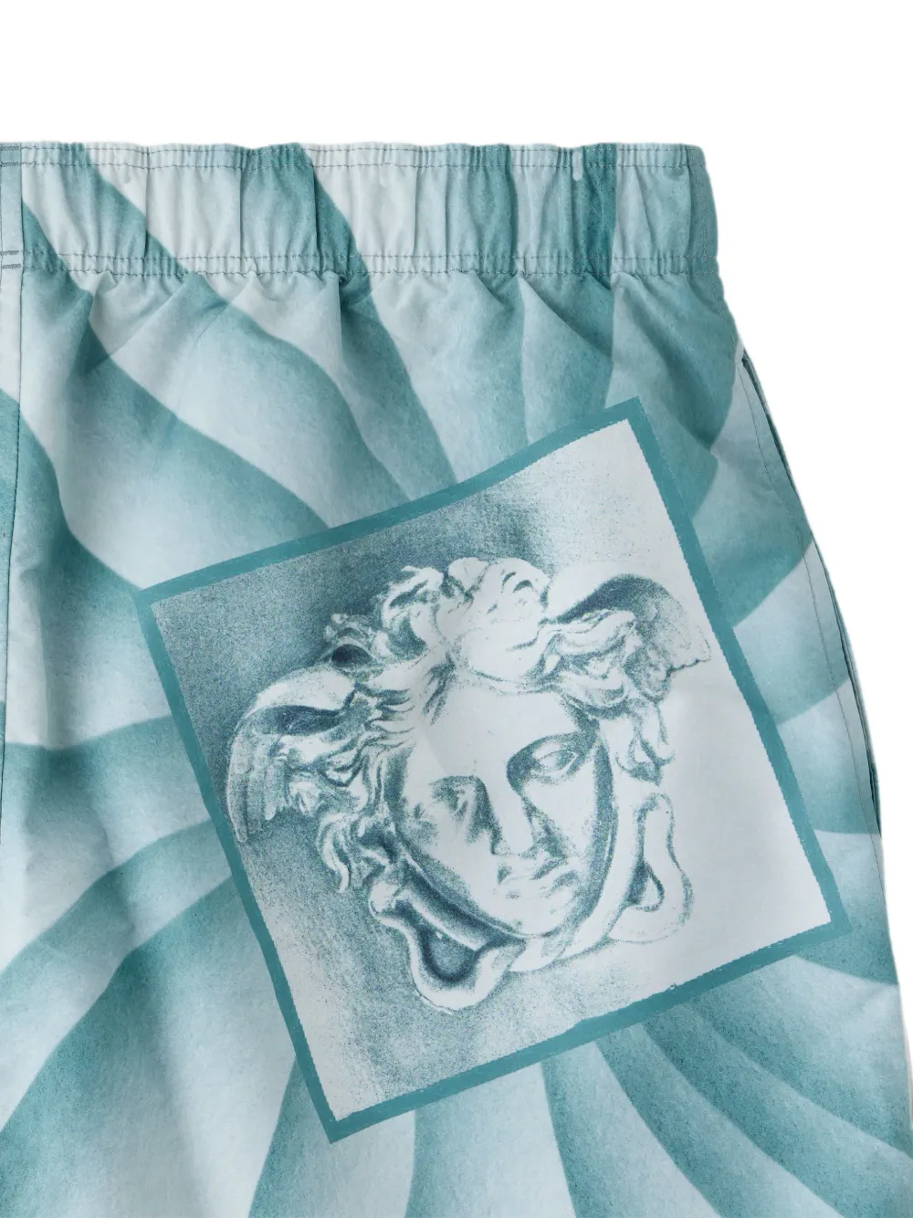 Versace Zwembroek met grafische print Blauw