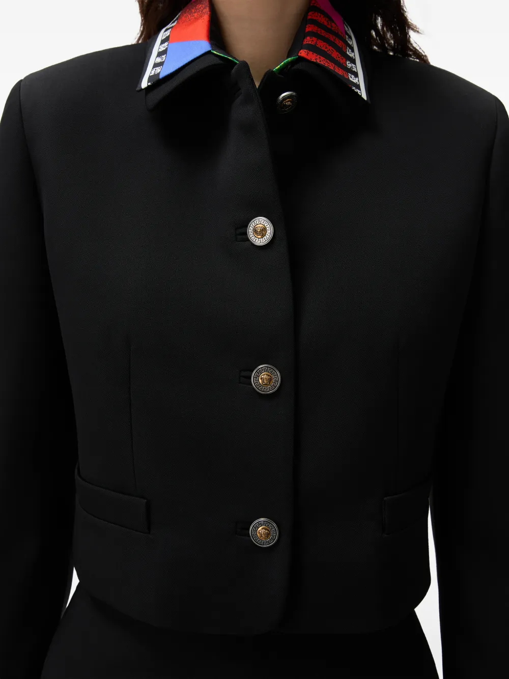 Versace Cropped jack met Medusa-knoop Zwart