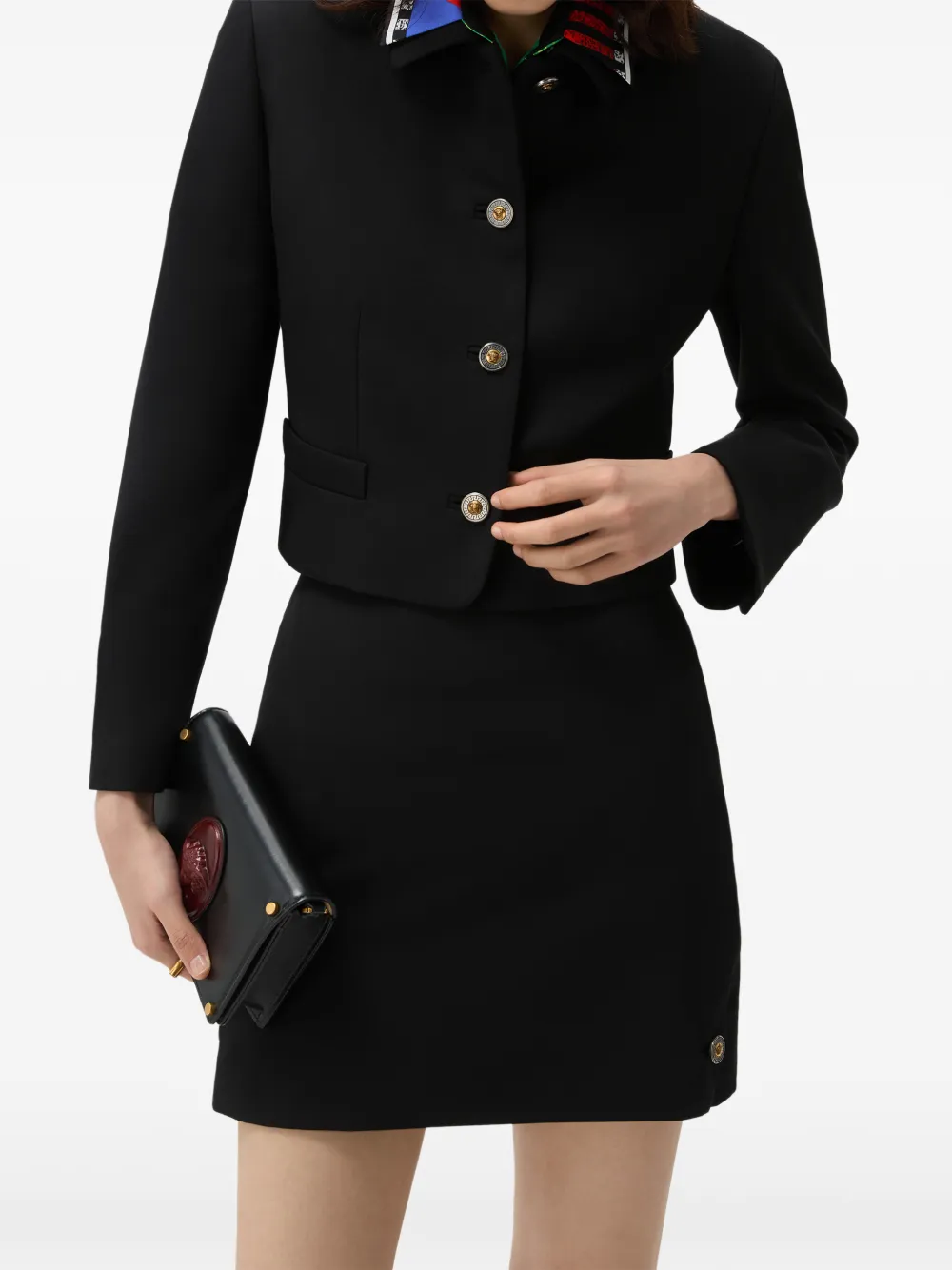 Versace Cropped jack met Medusa-knoop Zwart